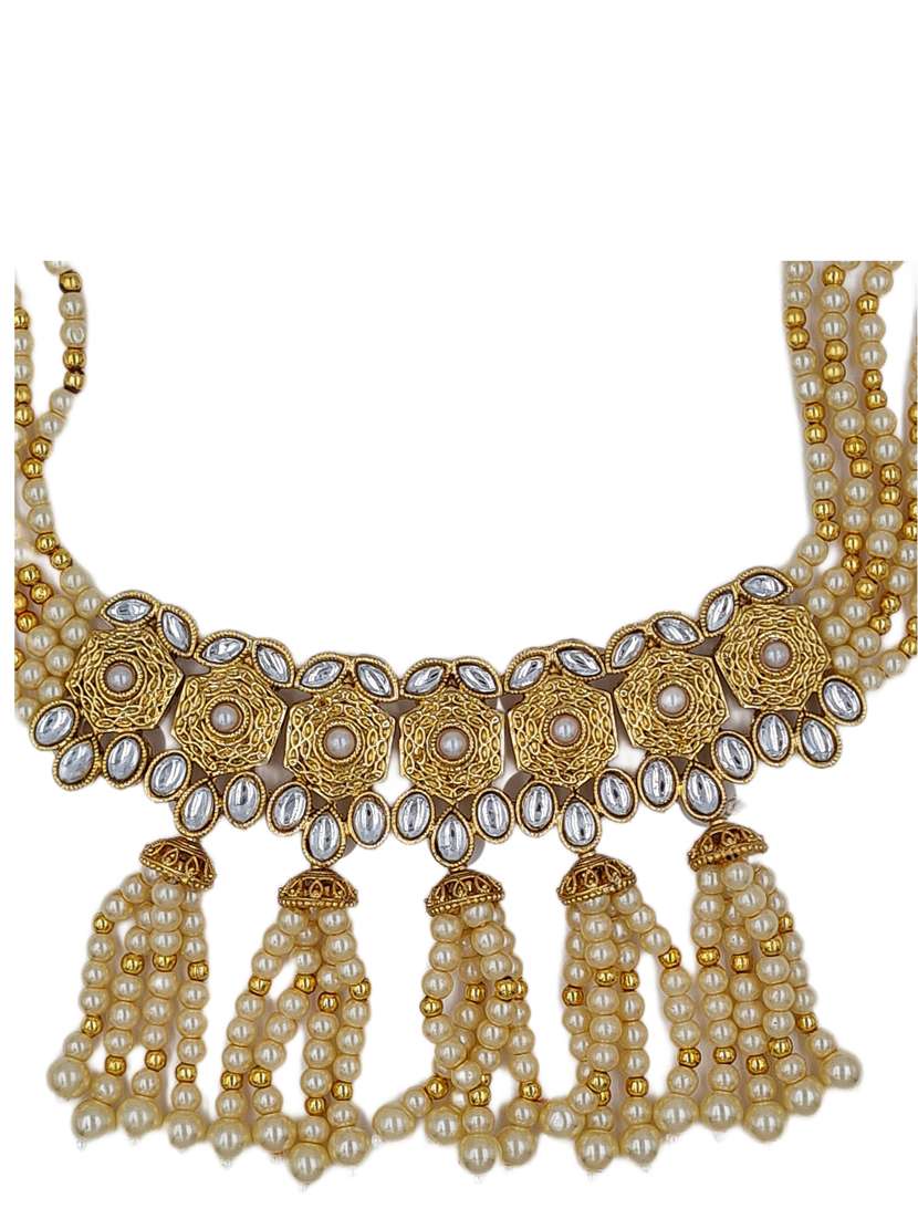  kundan zinc necklace set - 18801260 -  Standard Image - 2
