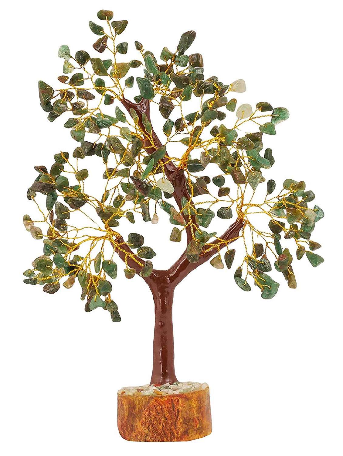 green aventurine stone vastu good fortune crystal tree wooden base for home/office décor for gift - 300 beads - 18802204 -  Standard Image - 2