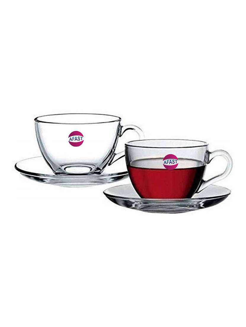 designer & stylish transparent tea/coffee cup, glass, pack of 6