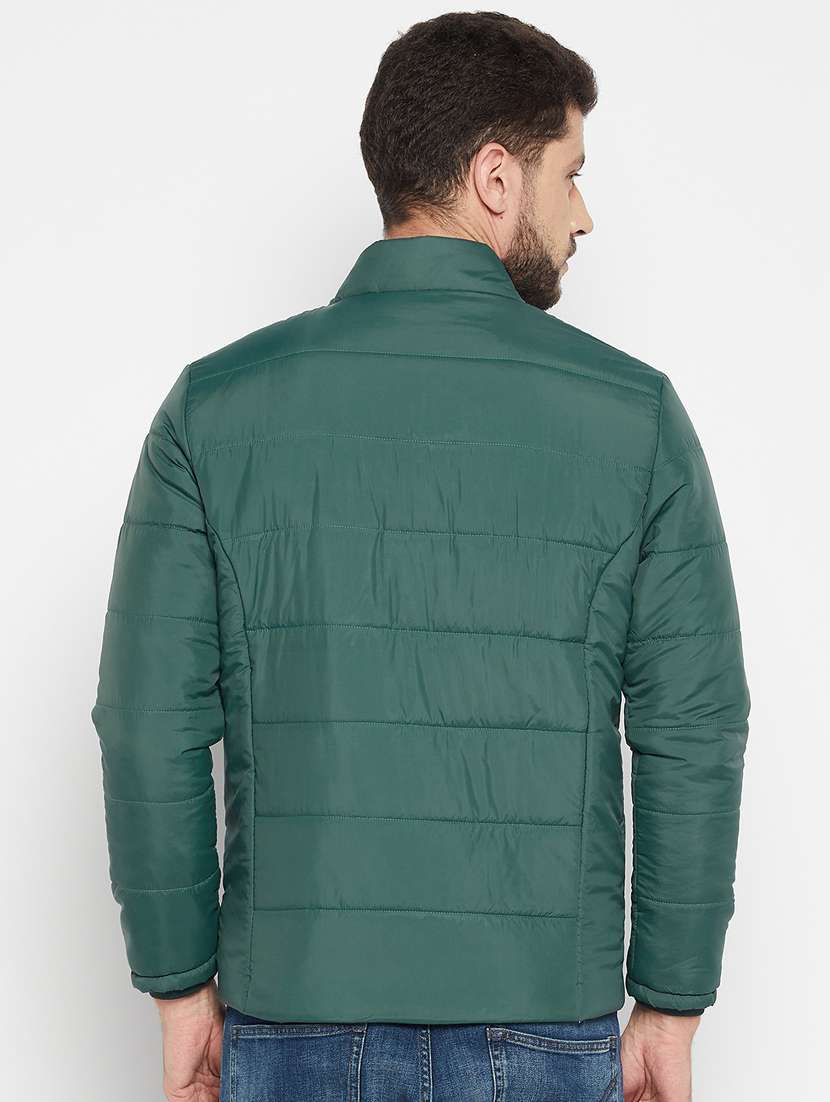 men green solid long sleeve quilted jacket - 18803450 -  Standard Image - 2