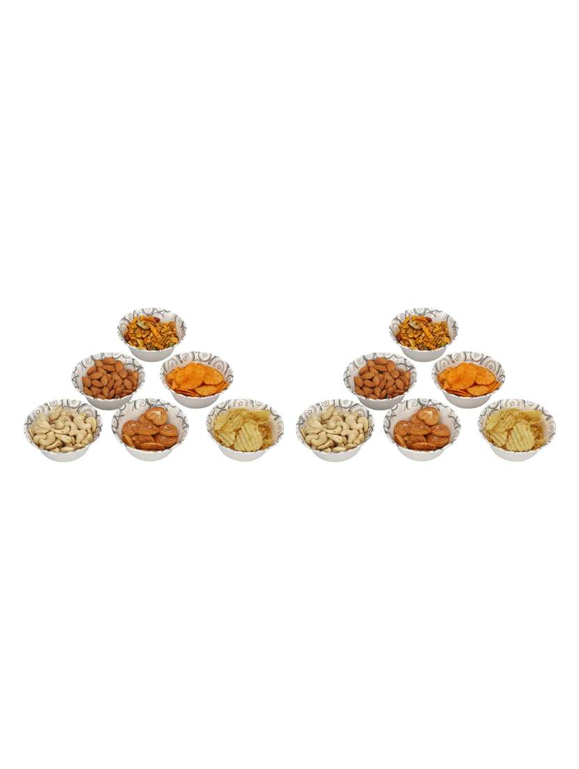 multi-purpose tableware snack/ veritable serving bowl, plastic, pack of 12