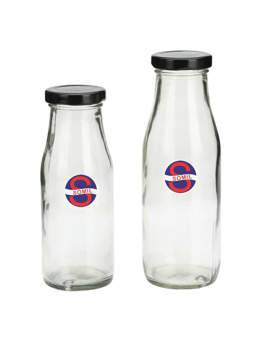 multipurpose kitchen storage glass milk bottle with lid -a5