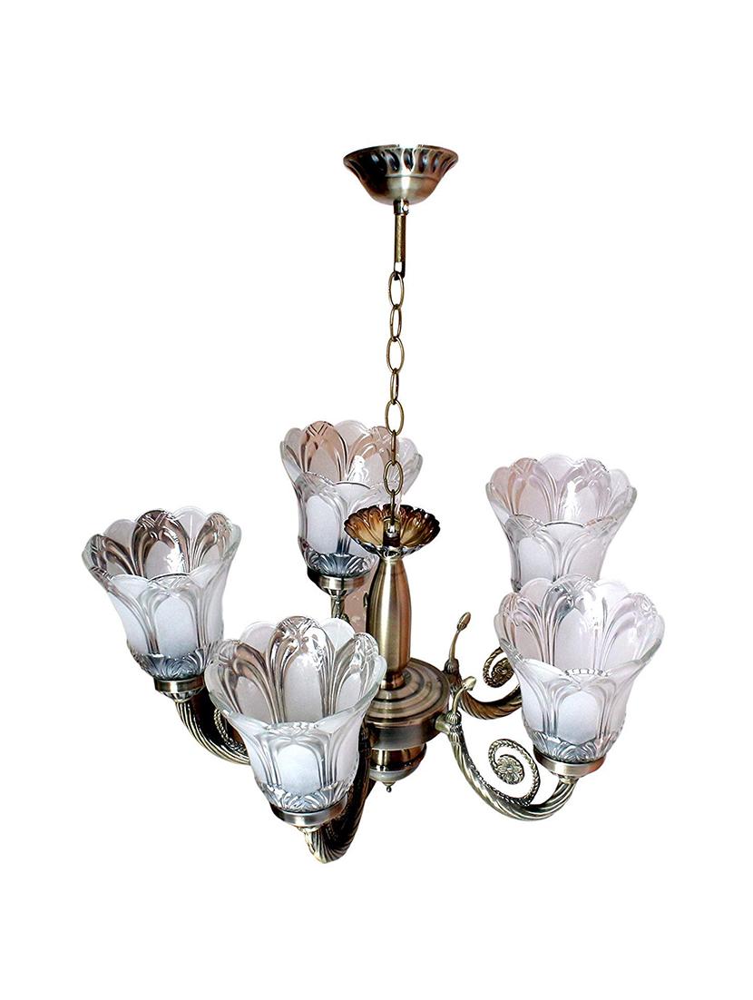 somil chandeliers of five colorful decorative glass shade in metal for roya bright lighting decoration-cx15 - 18808285 - Standard Image - 2