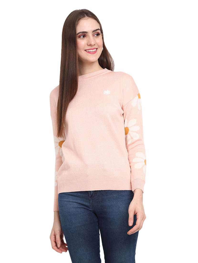 round neck solid pullover