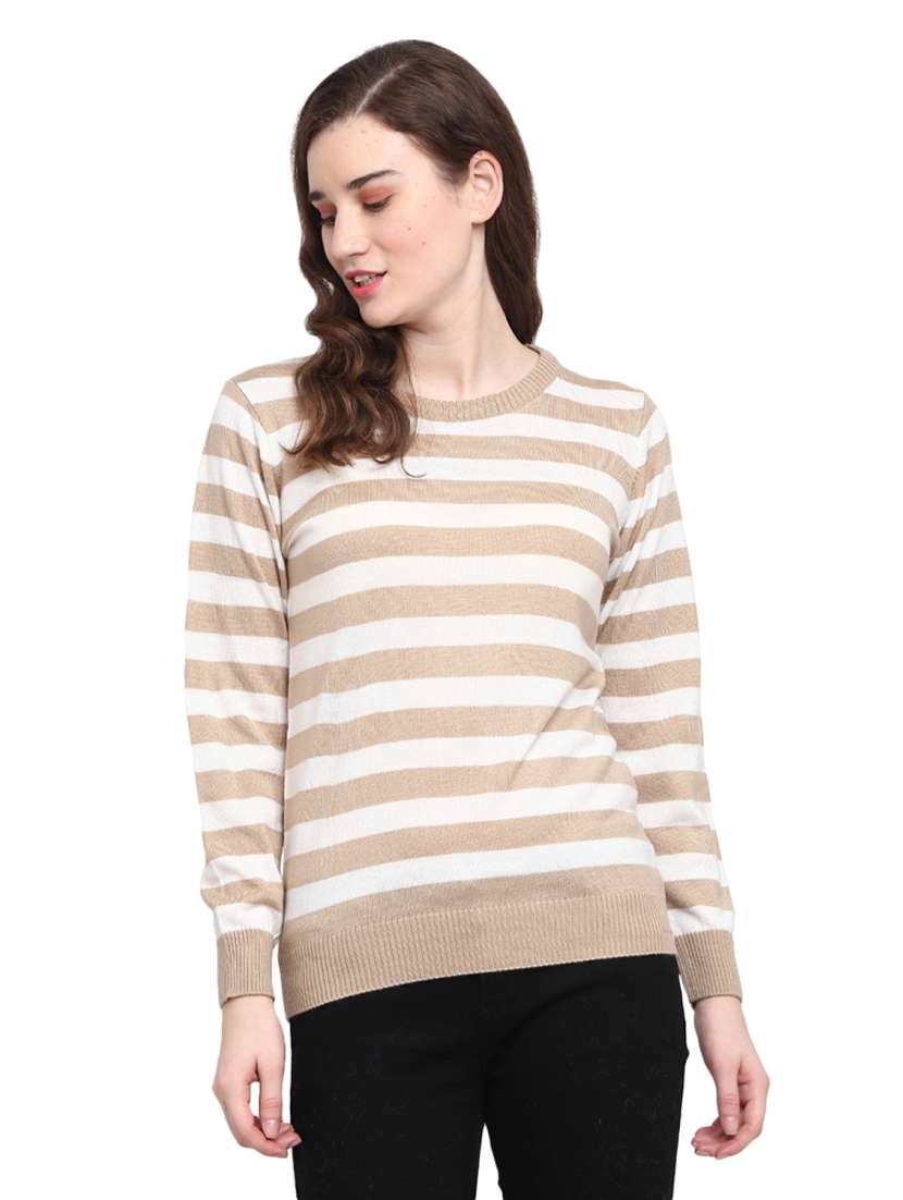 round neck striped pullover