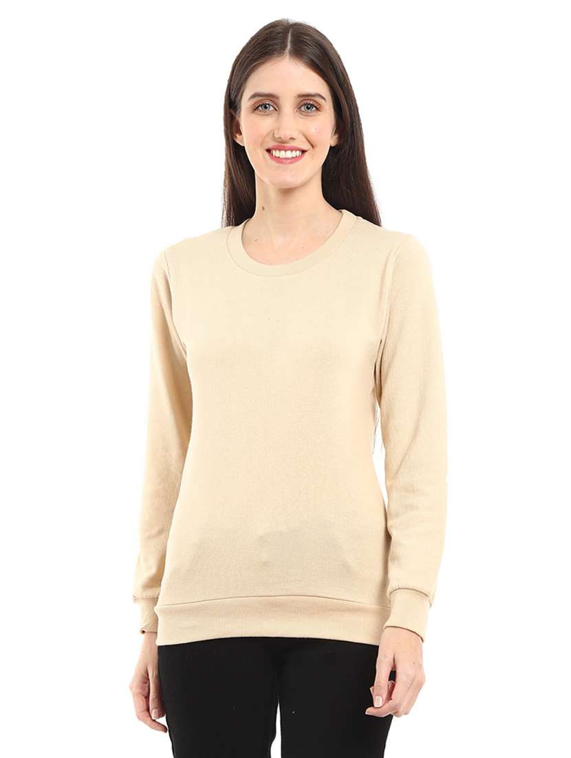 round neck solid pullover