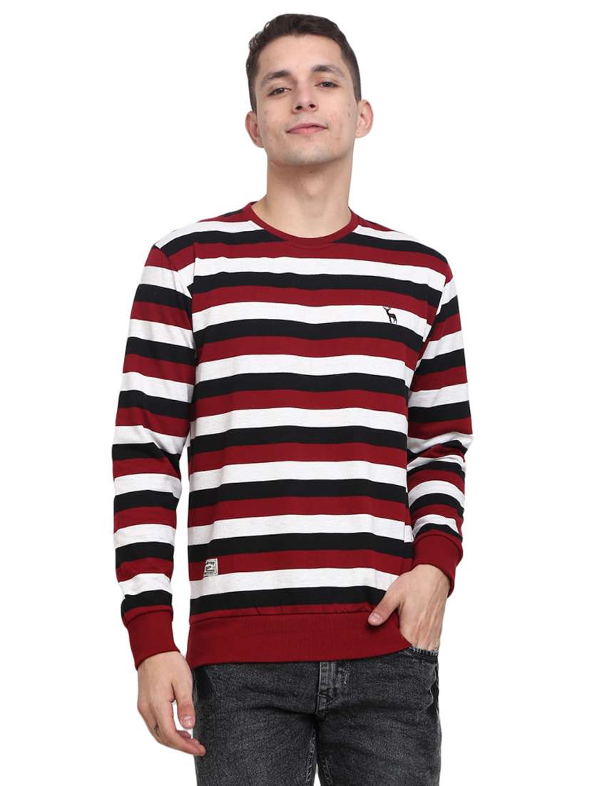 men striped long sleeve regular fit sweatshirt