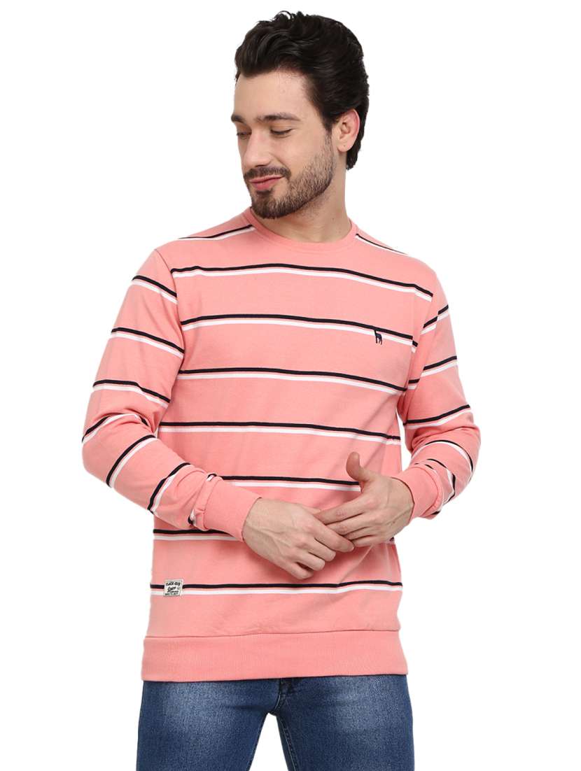 men striped long sleeve regular fit sweatshirt