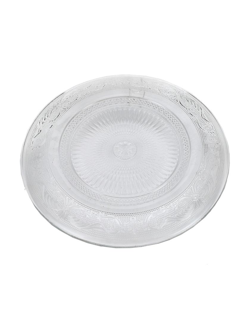 lakshya self designer transparent round glass plate (microwave safe) -xd25 - 18823516 - Standard Image - 2