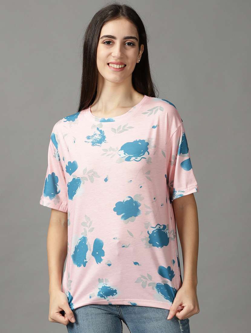 women's all over print round neck t-shirt