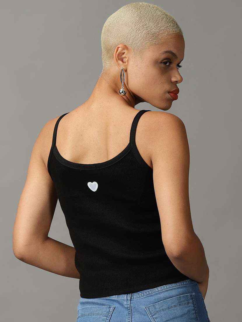women's crop shoulder strap top - 18824214 - Standard Image - 2