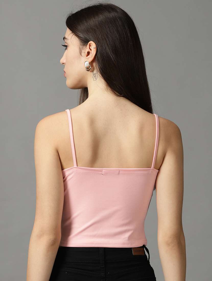 women's crop shoulder strap top - 18824231 - Standard Image - 2