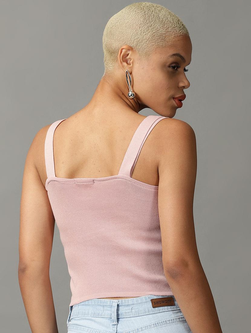 women's crop square neck top - 18824263 - Standard Image - 2