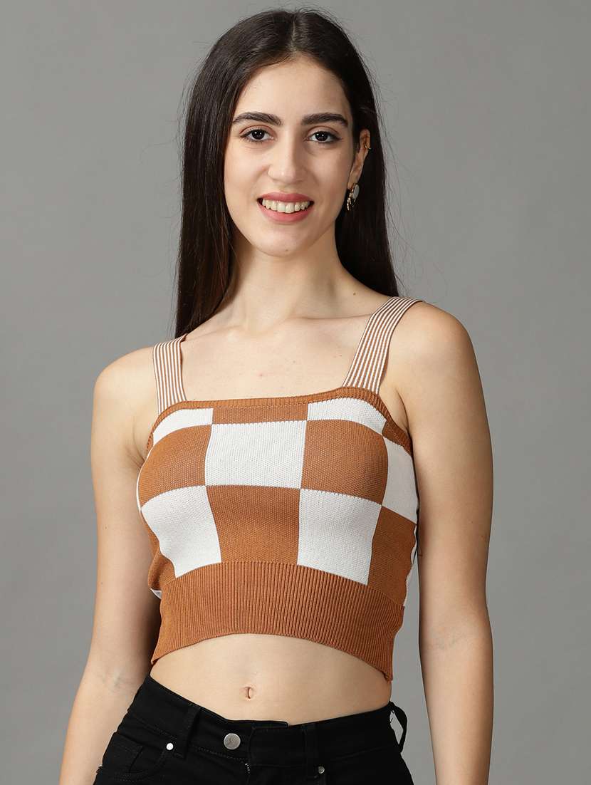 women's crop shoulder strap top - 18824267 - Zoom Image - 0