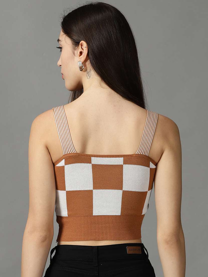 women's crop shoulder strap top - 18824267 - Standard Image - 2