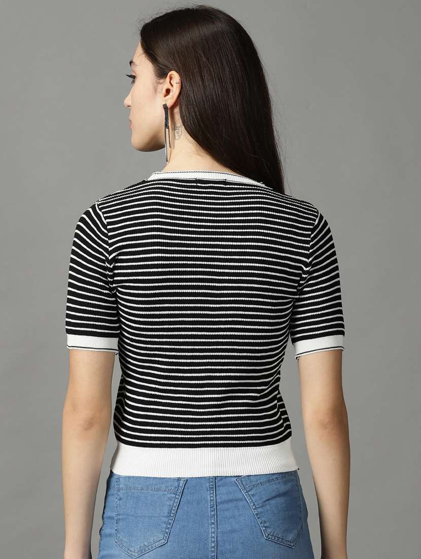 women's straight round neck top - 18824290 - Standard Image - 2
