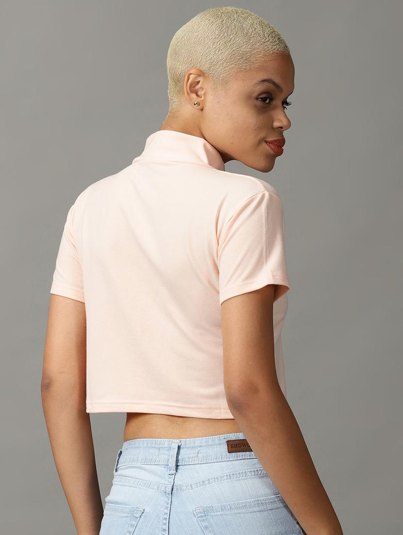 women's crop high neck top - 18824298 - Standard Image - 2