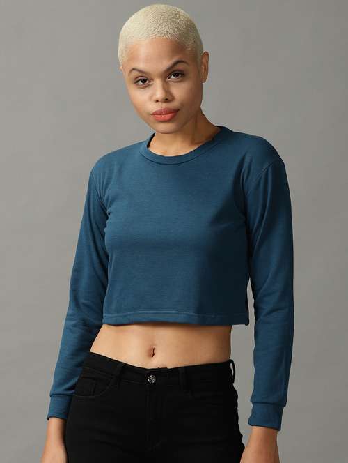 women's crop round neck top - 18824312 -  Standard Image - 0
