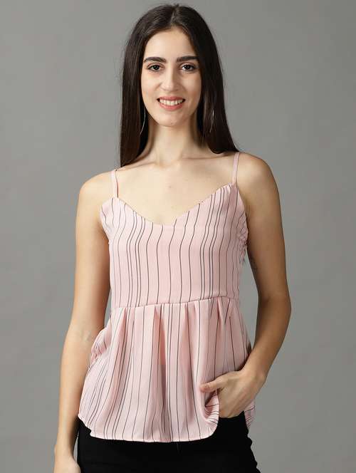 women's peplum shoulder strap top - 18824328 - Standard Image - 0