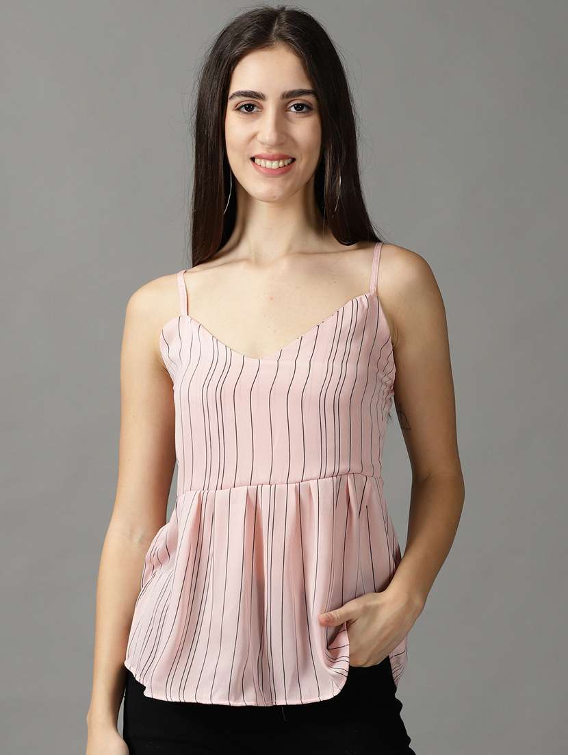 women's peplum shoulder strap top - 18824328 - Zoom Image - 0