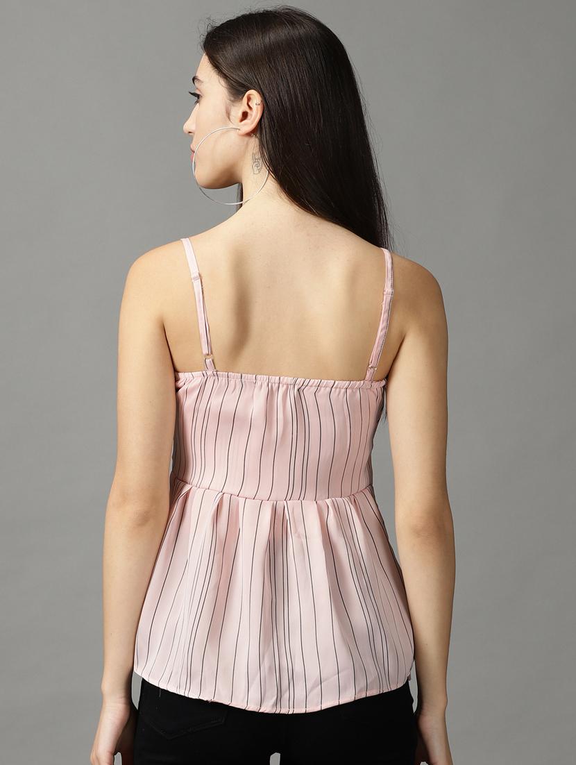 women's peplum shoulder strap top - 18824328 - Standard Image - 2