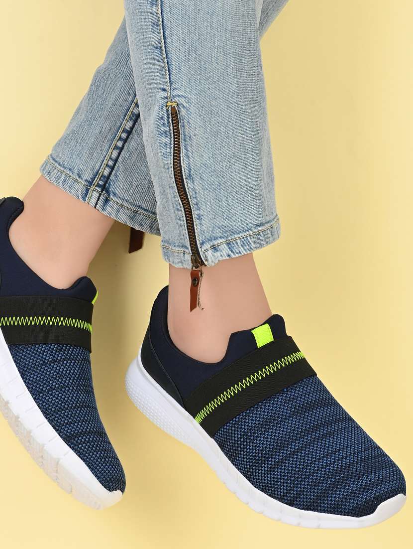 blue slip on sport shoes - 18824457 - Standard Image - 2