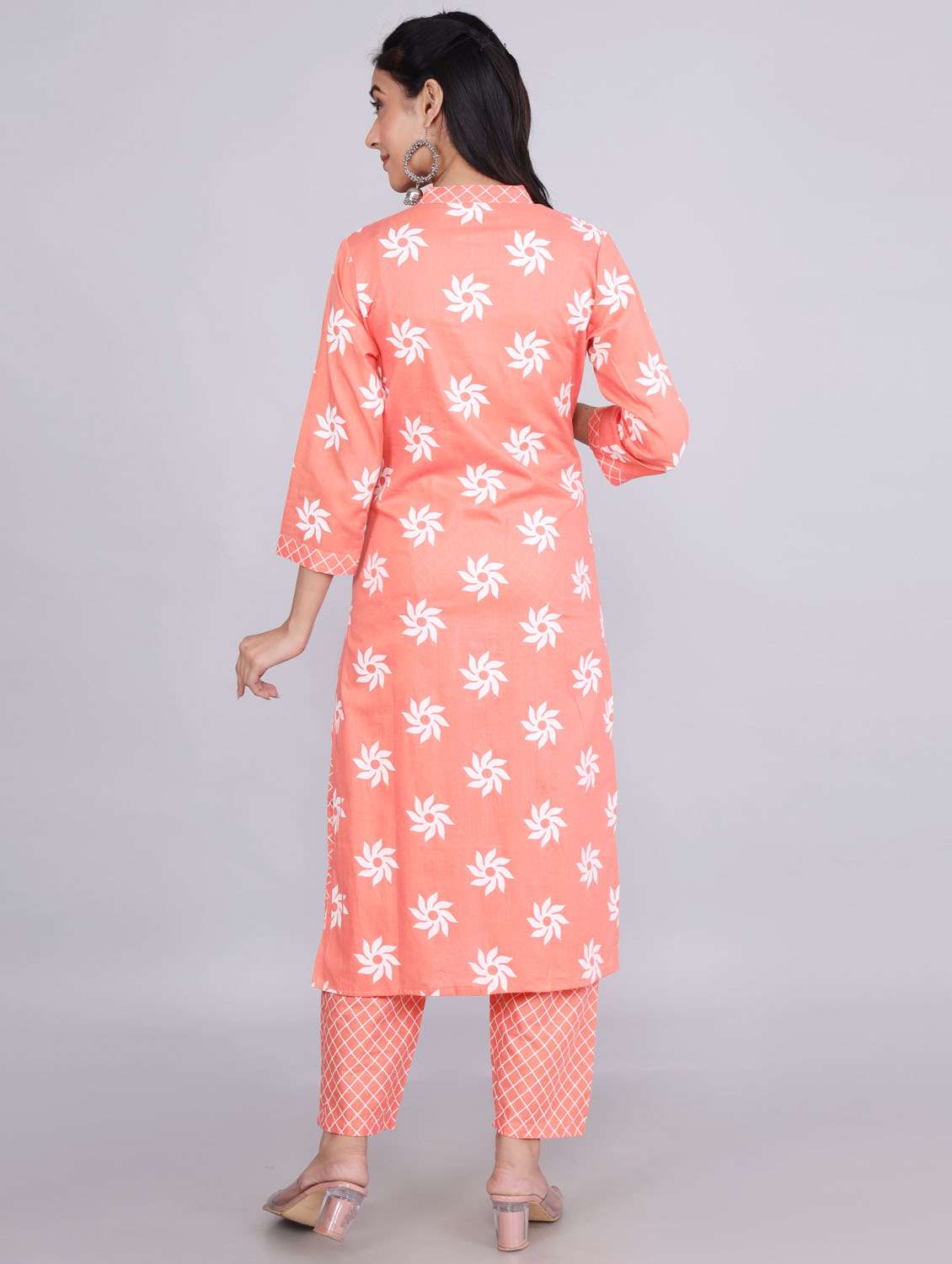 peach cotton kurta pant  set - 18825535 -  Standard Image - 2