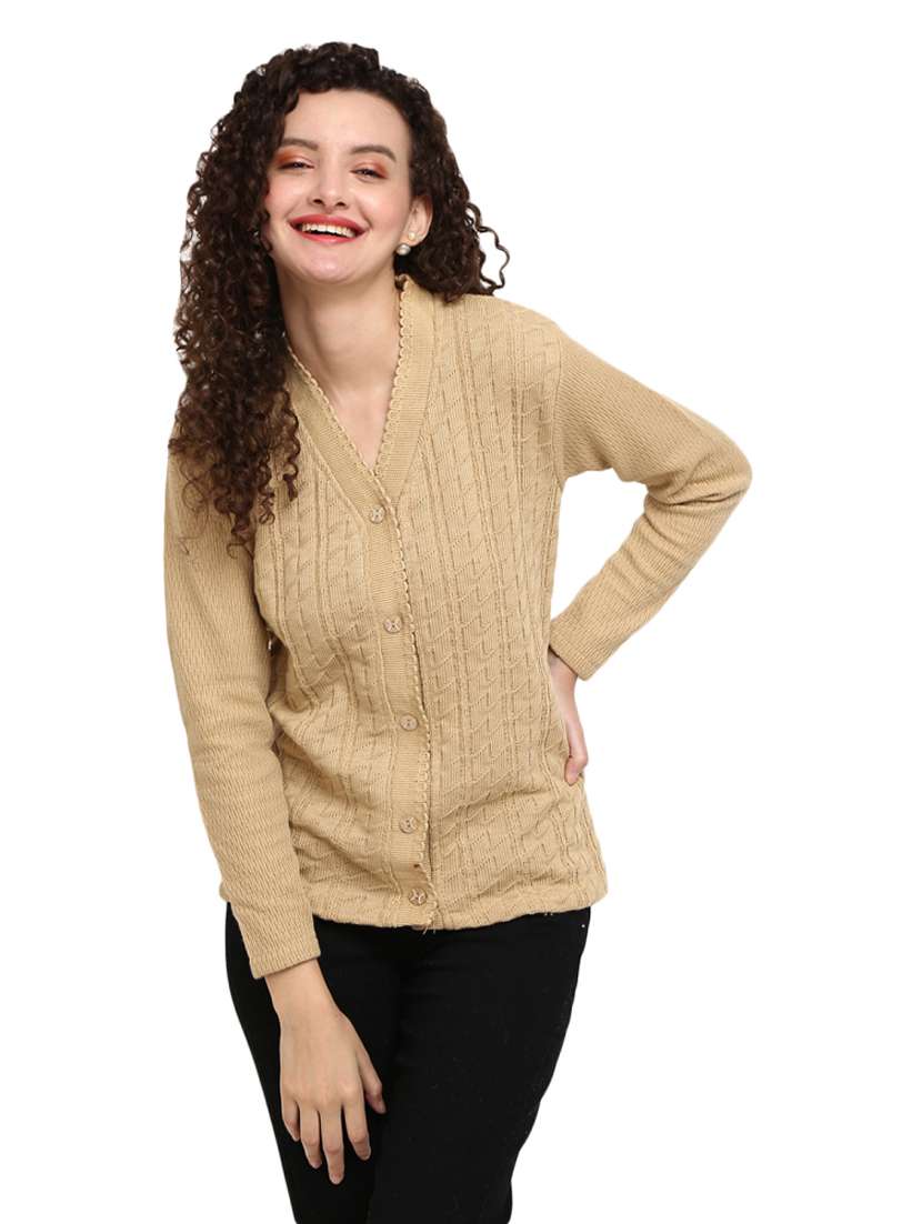 v neck solid cardigan 