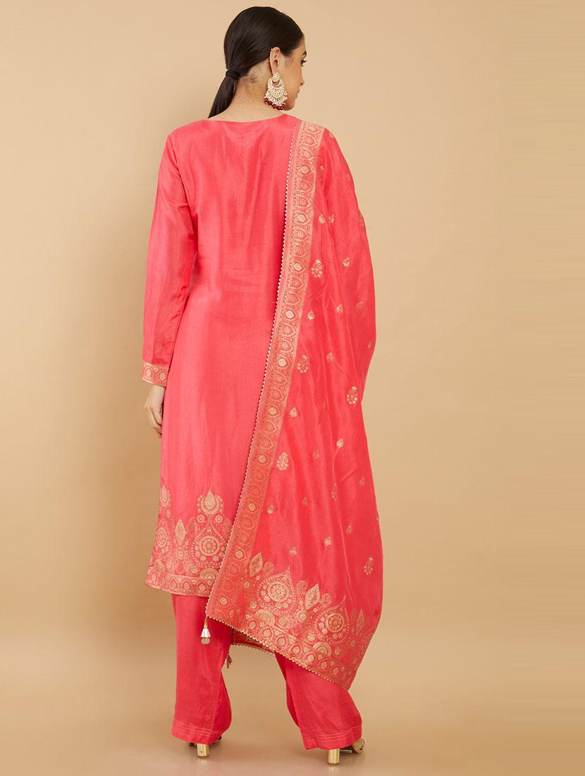 embroidered unstitched suit set - 18826882 - Standard Image - 2
