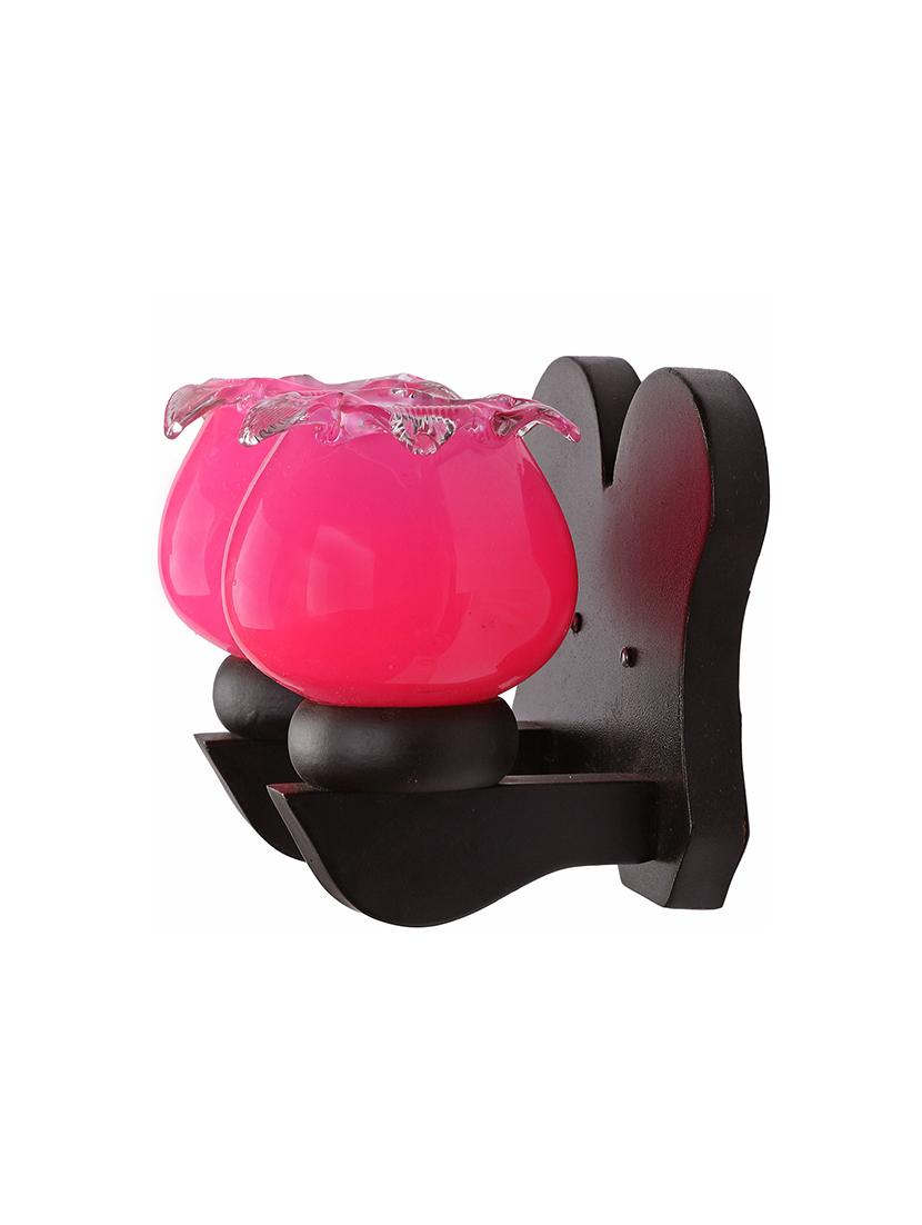 new stylish twins hand decorative colorful glass wall lamp light with royal wooden fitting dn-2wa7 - 18835751 - Standard Image - 2