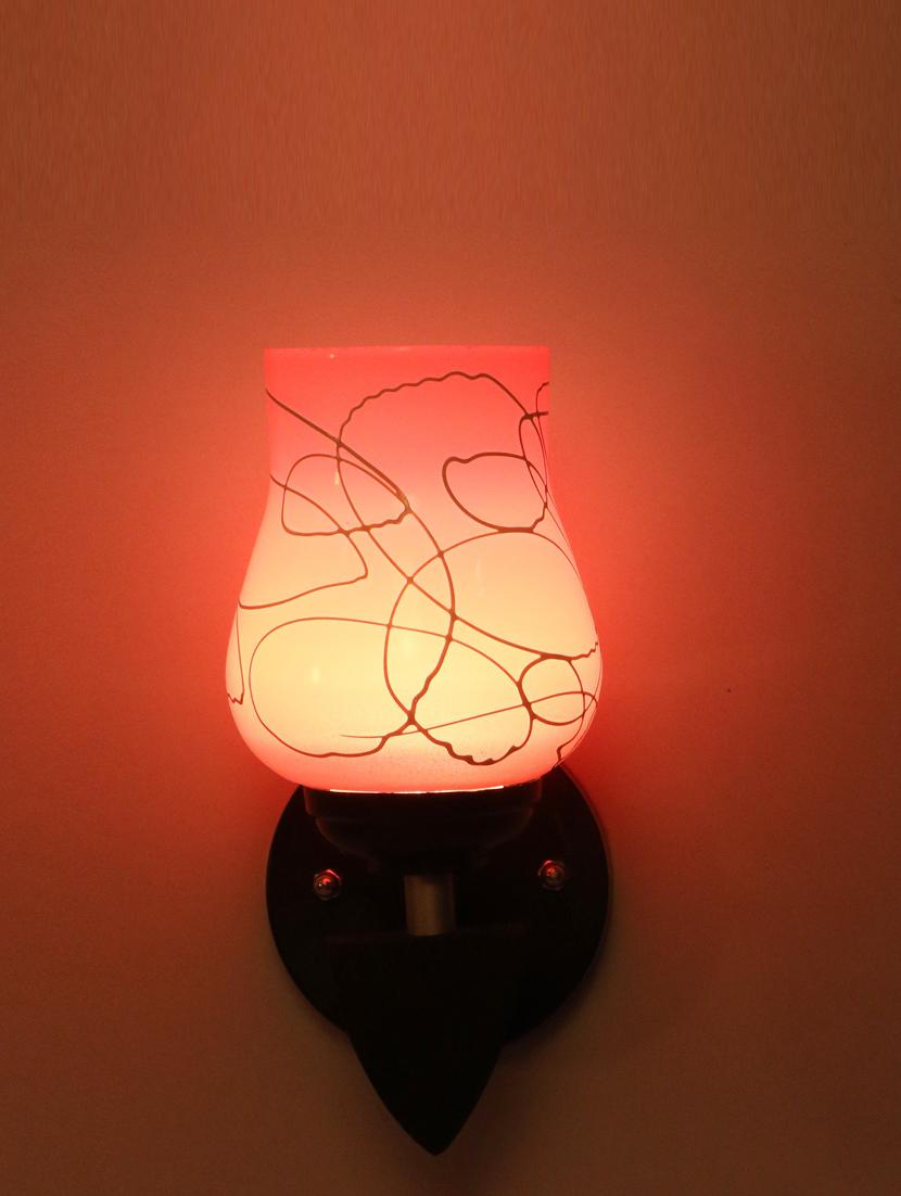 somil designer led sconce glass & wood wall lamp/ light - re128 - 18837354 - Standard Image - 2