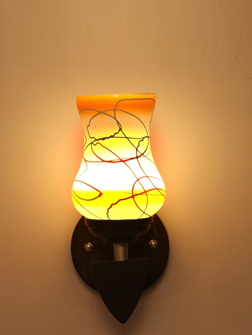 somil designer led sconce glass & wood wall lamp/ light - re129 - 18837357 - Standard Image - 2