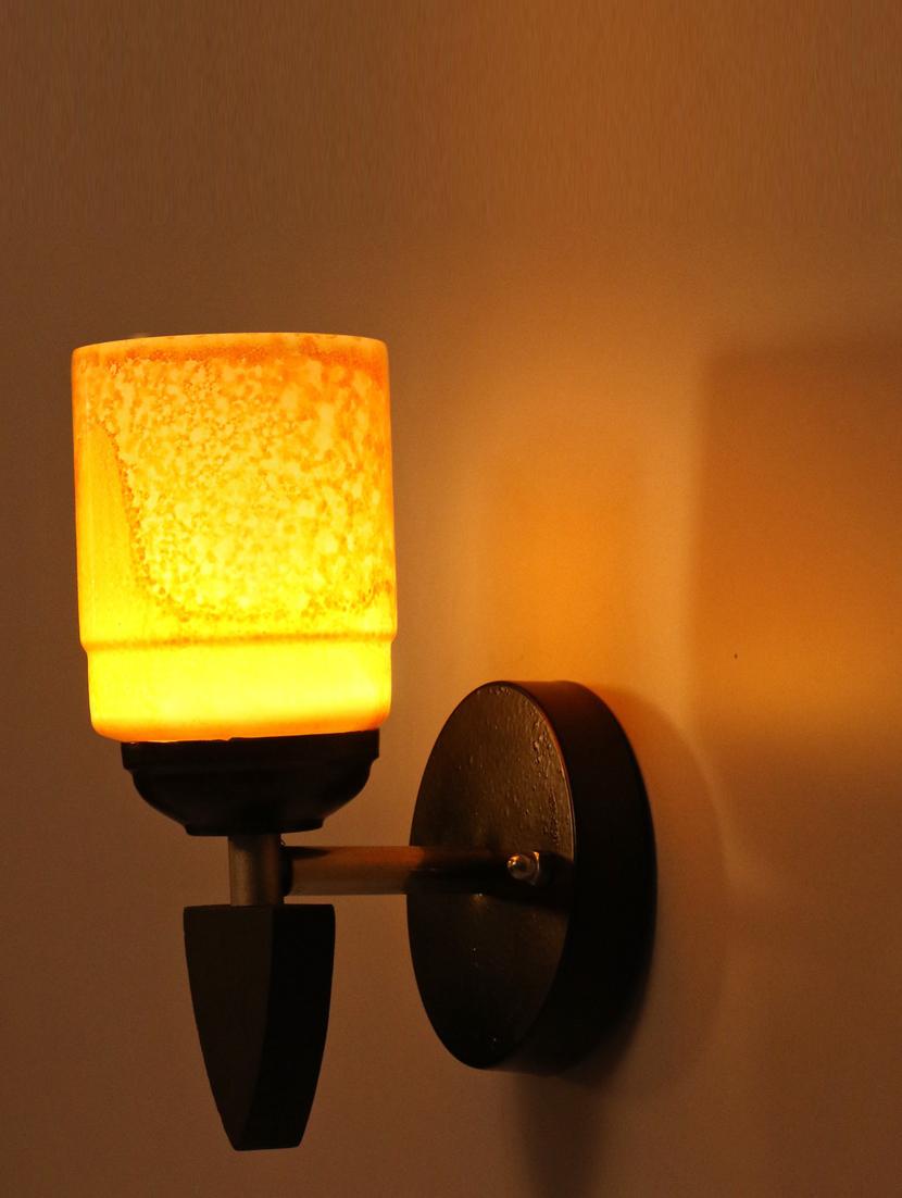 somil led sconce glass & wood wall lamp/light, 7 watt & wall fixture (set of two)-rt143 - 18837372 - Standard Image - 2