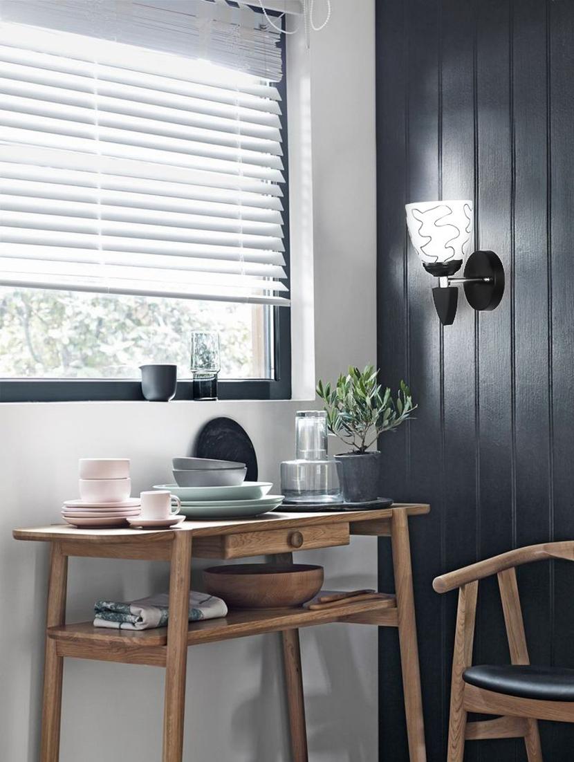 somil decorative wall lamp light glass wall light black - pack of 4 rt100 - 18837376 - Standard Image - 2