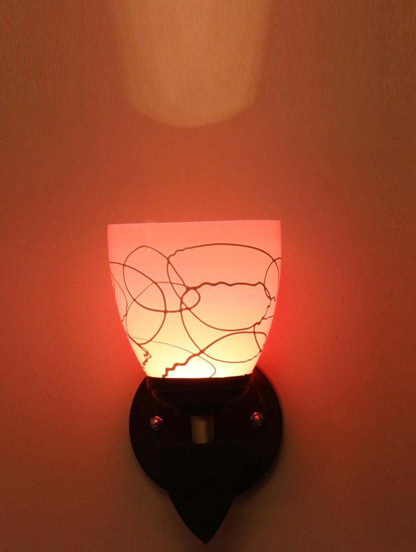 somil designer led sconce glass & wood wall lamp/ light - re136 - 18837377 - Standard Image - 2