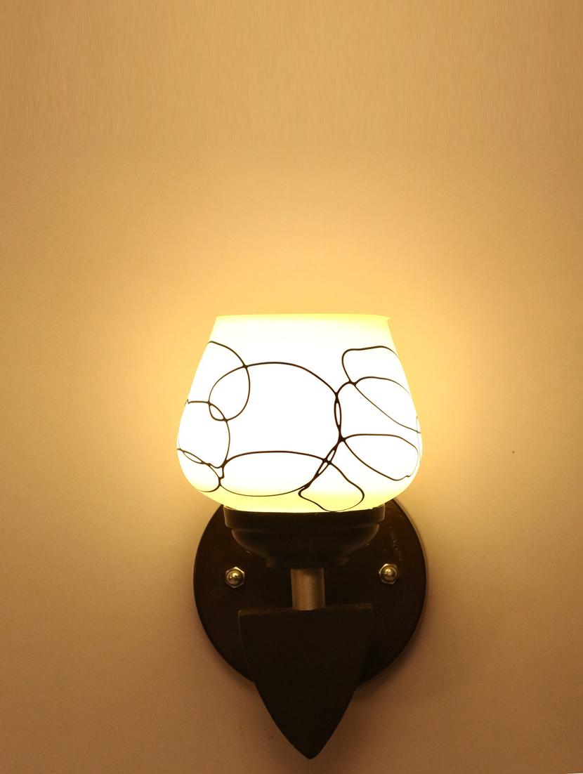 somil designer led sconce glass & wood wall lamp/ light - re139 - 18837385 - Standard Image - 2