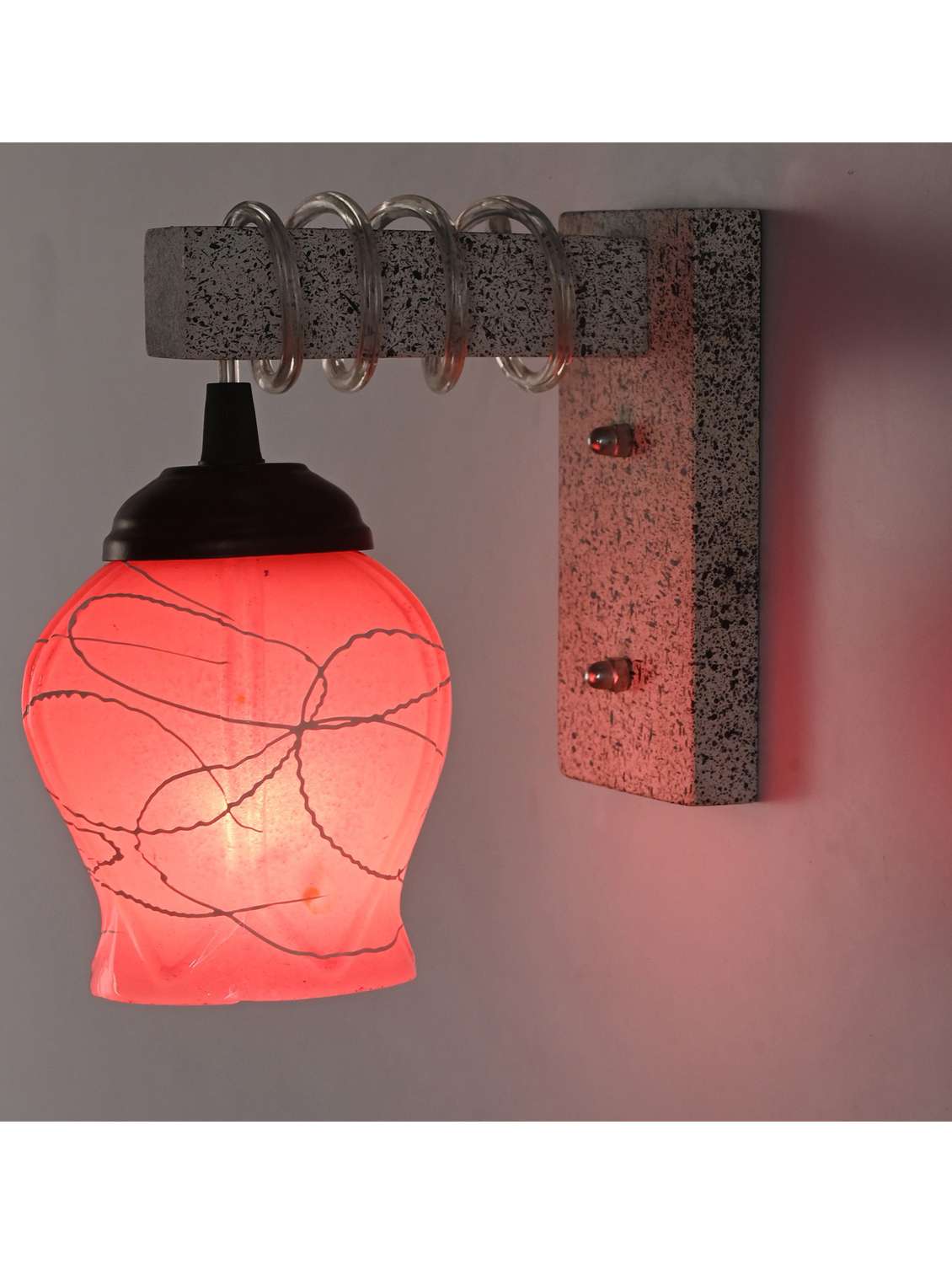 somil designer black white wood pendant wall light / night lamp of colorful glass shade (set of four)-wa68 - 18838332 -  Standard Image - 2