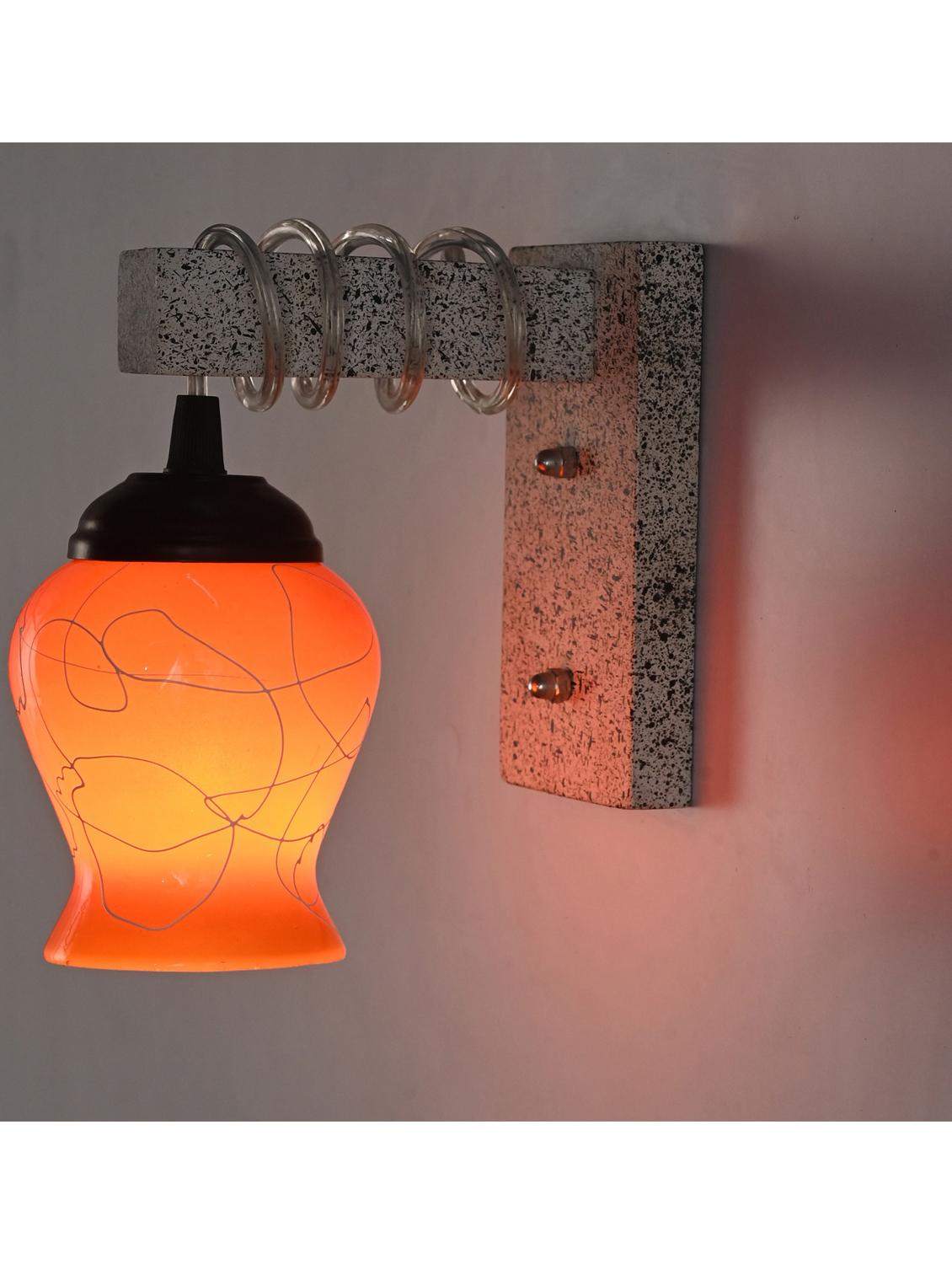 somil designer wood pendant wall light / night lamp of colorful glass shade (set of two)-w76 - 18838340 - Standard Image - 2