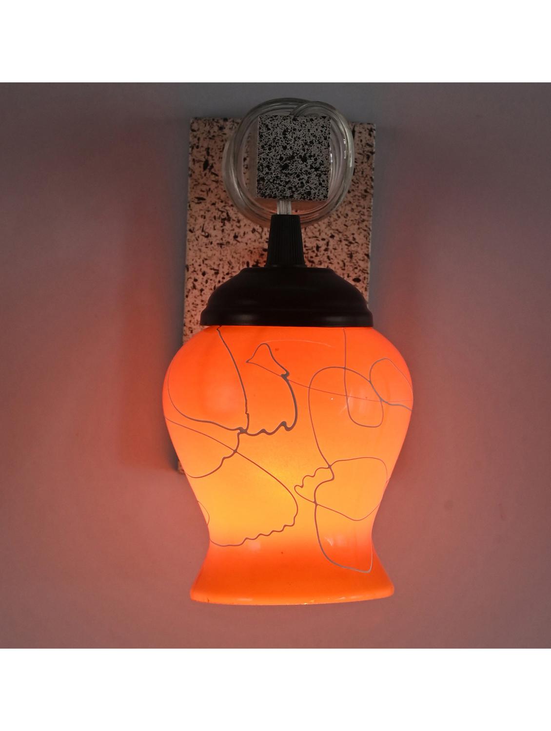 somil designer black white wood pendant wall light / night lamp of colorful glass shade (set of four)-wa76 - 18838341 - Standard Image - 2
