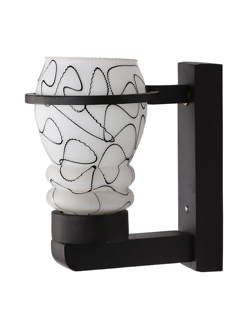 designer hand decorative colorful glass wall lamp light with stylish wooden fitting ( set of two )-el79 - 18840598 - Standard Image - 2
