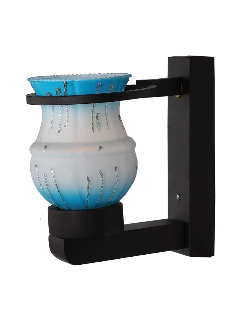 designer hand decorative colorful glass wall lamp light with stylish wooden fitting ( set of two )-el80 - 18840601 - Standard Image - 2