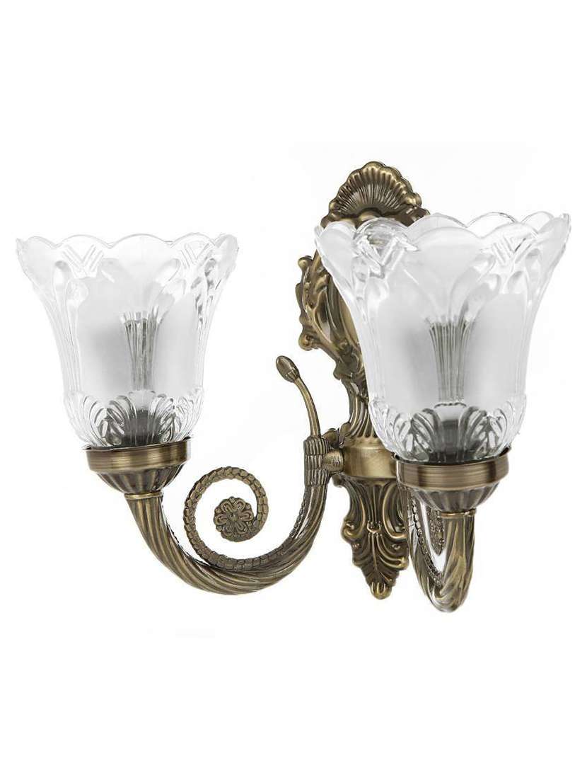 new trendy designed decorative glass & brass wall lamp