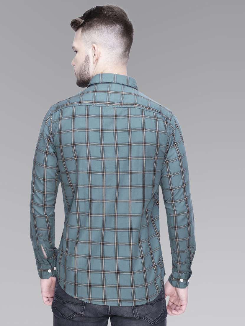 green cotton casual shirt - 18841811 - Standard Image - 2
