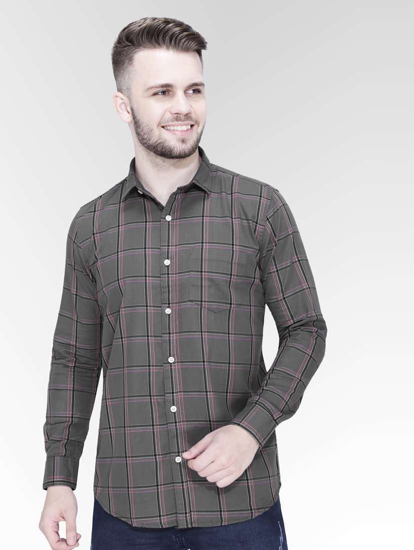 grey cotton casual shirt