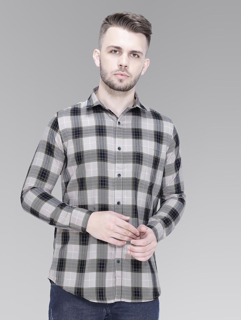 grey cotton casual shirt - 18841814 -  Zoom Image - 0