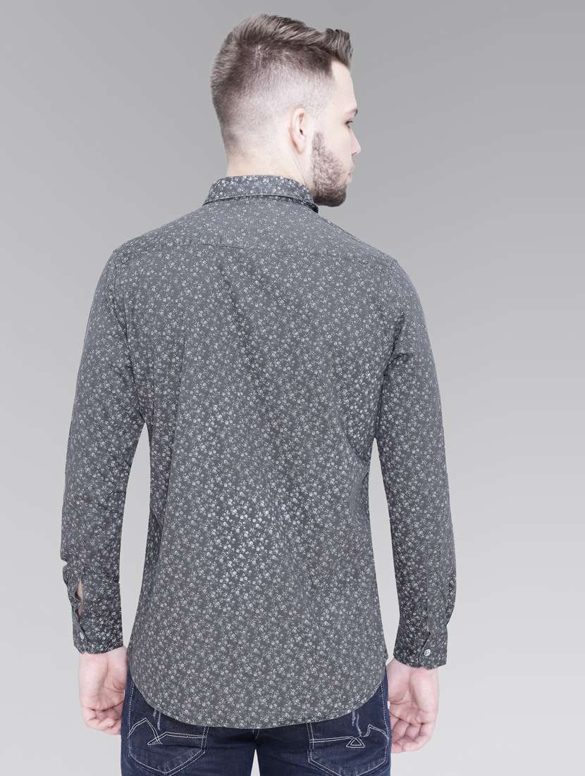 grey cotton casual shirt - 18841820 - Standard Image - 2