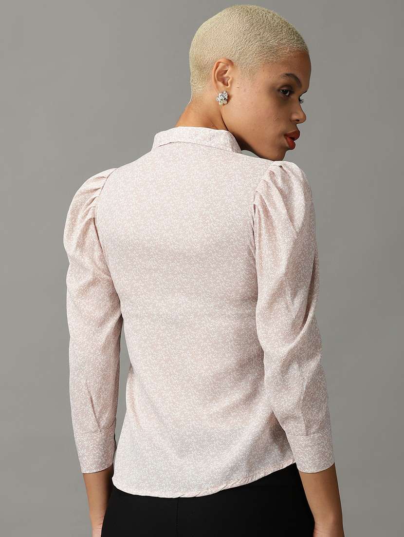 beige georgette regular shirt - 18843166 -  Standard Image - 2