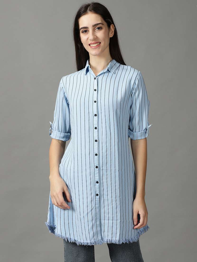 blue polyester regular shirt
