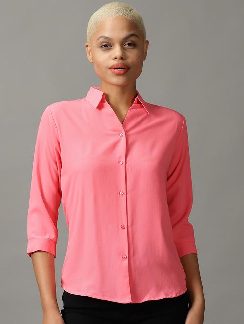 coral polyester regular shirt - 18843187 - Standard Image - 0