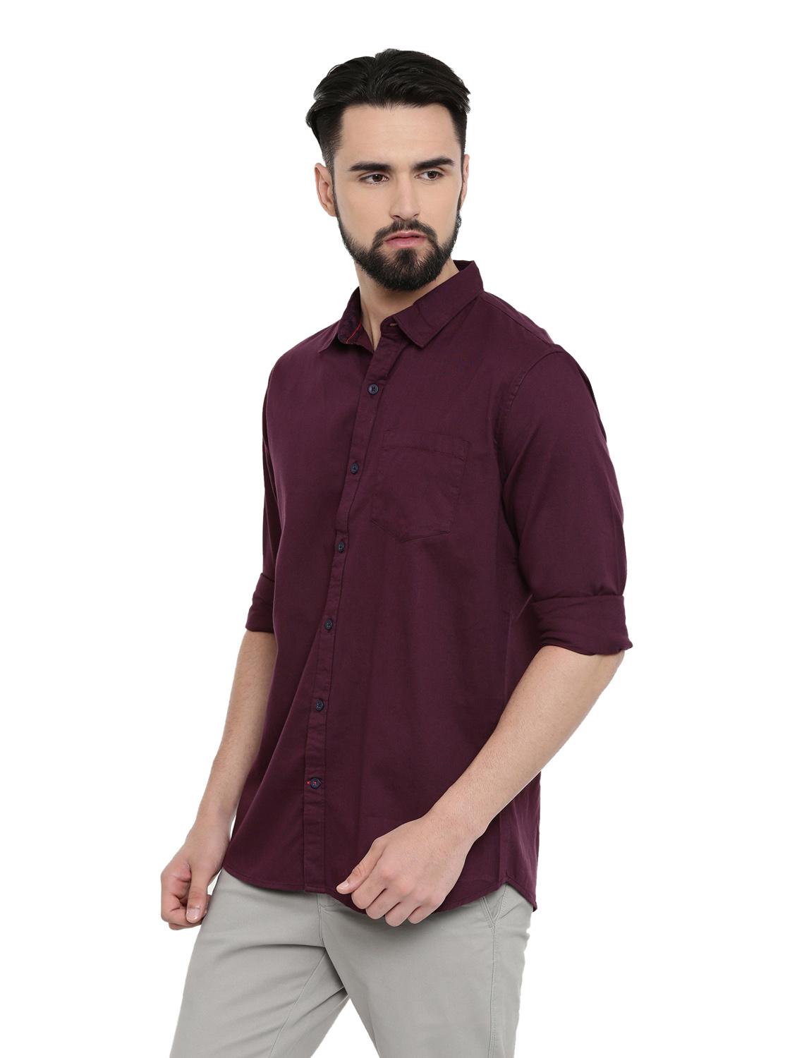 purple cotton casual shirt - 18843981 - Standard Image - 2